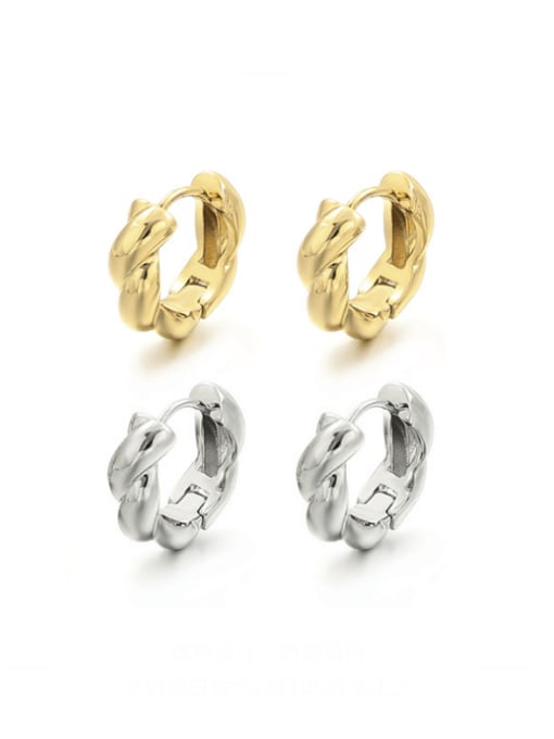 ACCA Brass Geometric Minimalist Huggie Earring 2