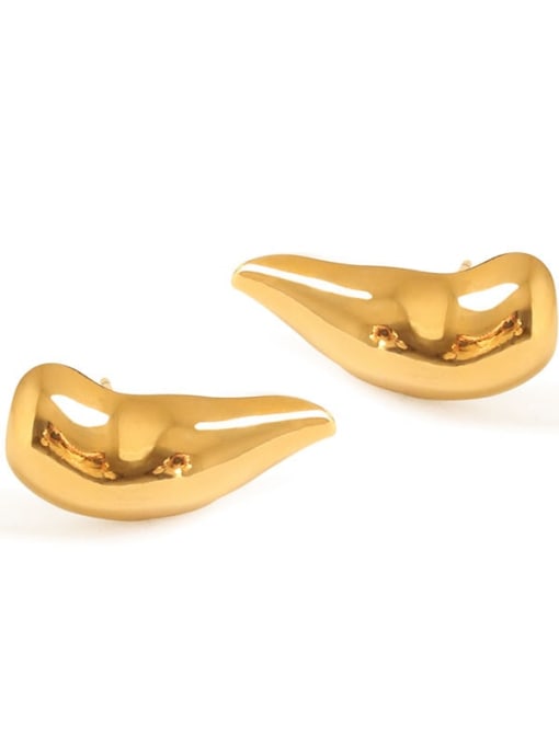 ACCA Brass Minimalist  Smooth beans Stud Earring 3