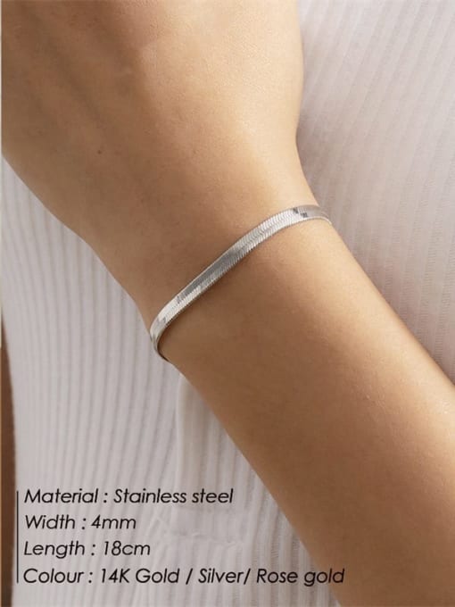 Desoto Stainless steel Minimalist  Hollow Chain Strand Bracelet 2