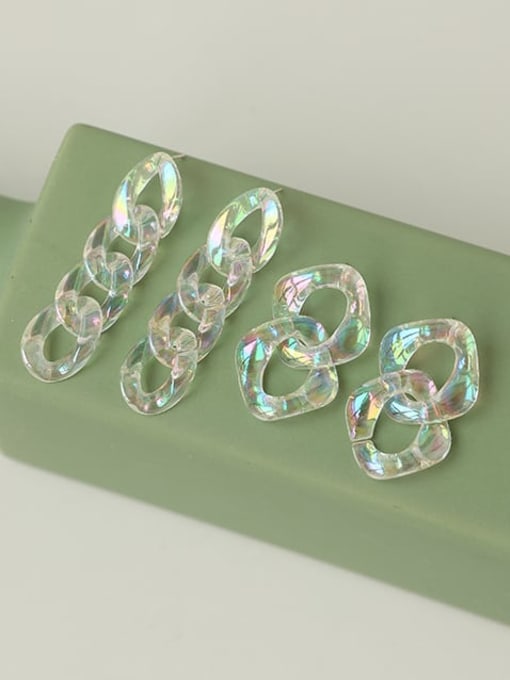 Five Color Brass Acrylic Geometric Minimalist Drop Earring 3