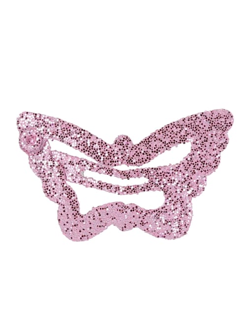 Pink(1 Pack = 100 Pcs) Alloy Multi Color Cute Butterfly  Hair Barrette