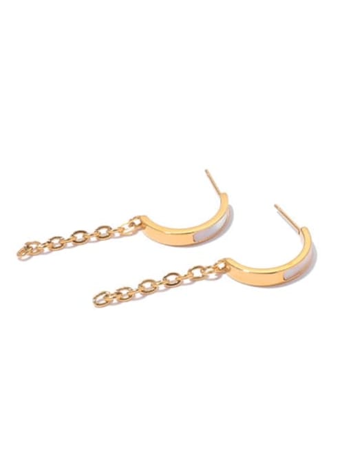 White Shell Earrings Brass Shell Tassel Hip Hop Drop Earring