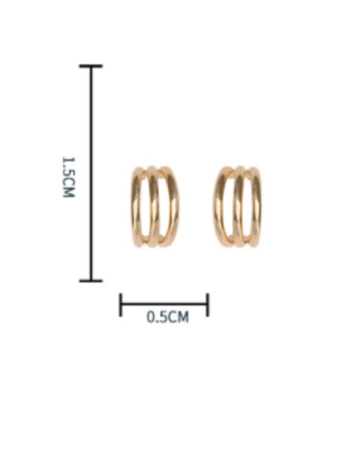 HYACINTH Brass Geometric Minimalist Double layer Clip Earring 4
