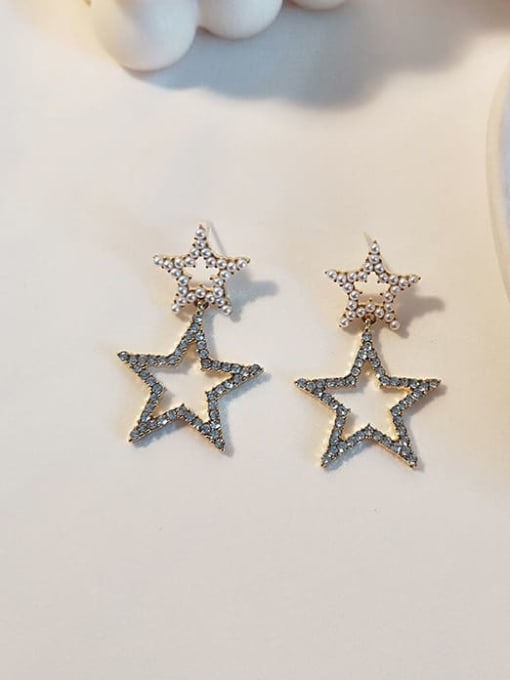HYACINTH Copper Cubic Zirconia Star Dainty Drop Trend Korean Fashion Earring 3