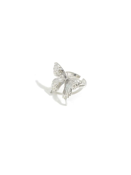 YOUH Brass Butterfly Trend Band Ring 0