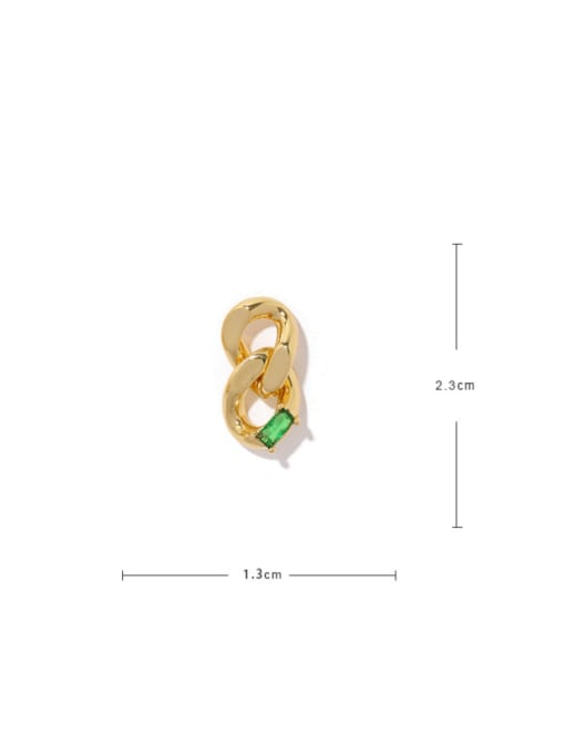ACCA Brass Cubic Zirconia Geometric Vintage Drop Earring 3