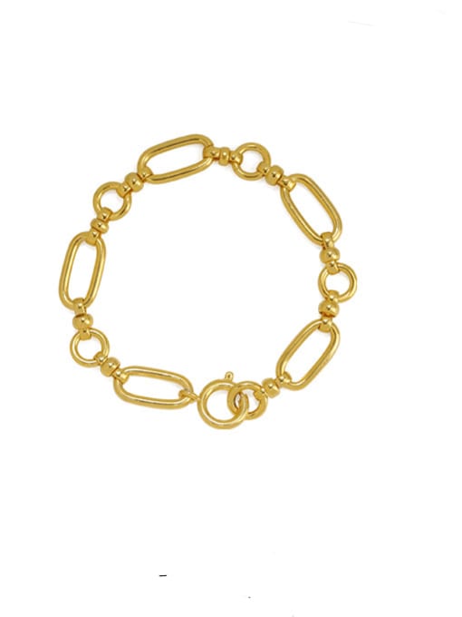 ACCA Brass Hollow Geometric  Chain Vintage Link Bracelet 0