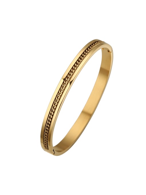 6mm gold Stainless steel Minimalist Chain Bangle