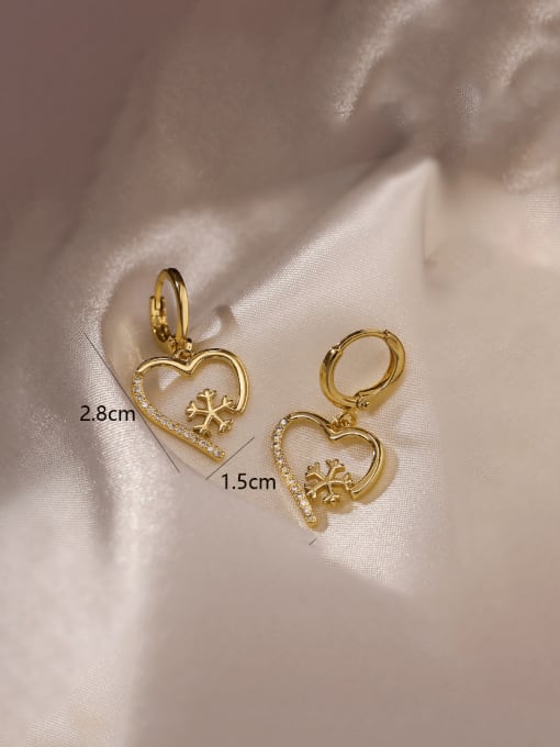 AOG Brass Cubic Zirconia Hip Hop Hollow Heart Earring and Necklace Set 1