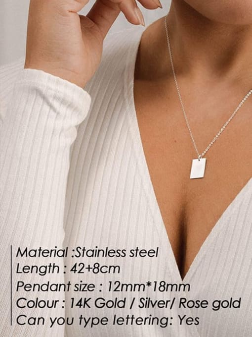 Desoto Stainless steel Minimalist  Geometric Pendant Multi Strand Necklace 3