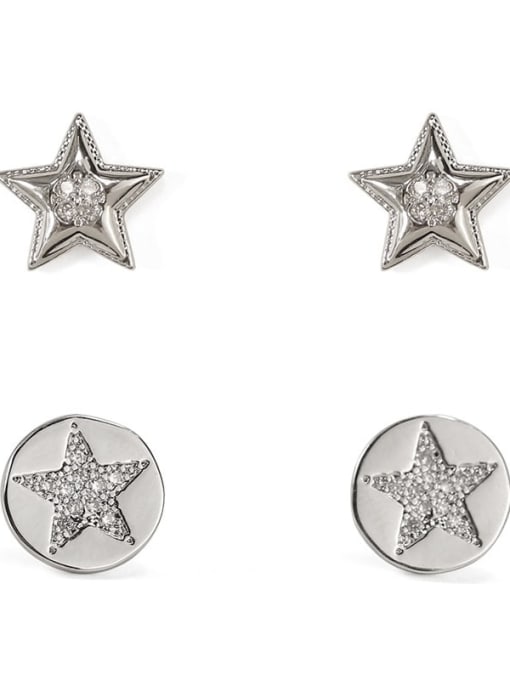 ACCA Brass Rhinestone Star Minimalist Stud Earring 3