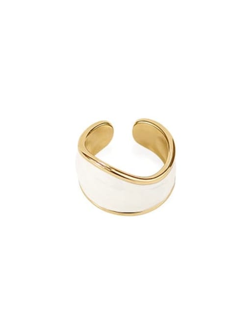 gold Brass Enamel Geometric Minimalist Band Ring
