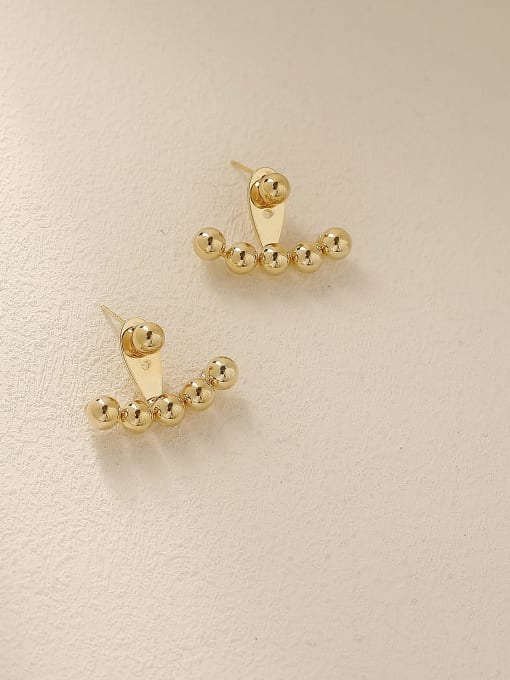 HYACINTH Brass Bead Geometric Minimalist Stud Trend Korean Fashion Earring 0