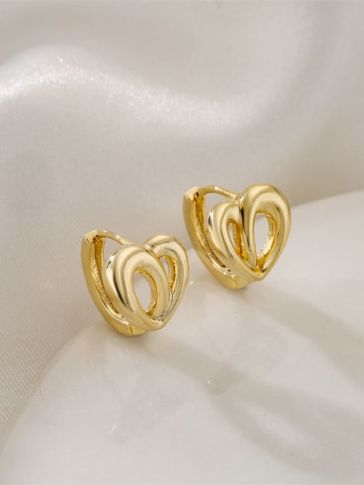 AOG Brass Hollow Heart Minimalist Stud Earring 1