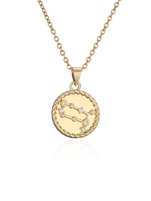 Gemini Brass Cubic Zirconia Constellation Minimalist Necklace