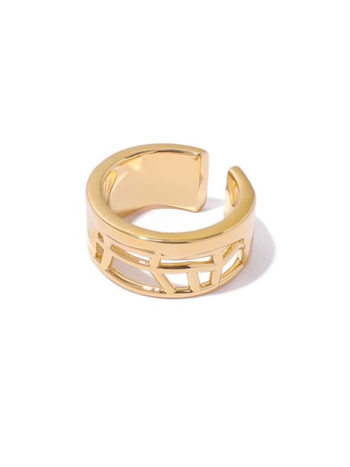 ACCA Brass Geometric Minimalist Band Ring 0