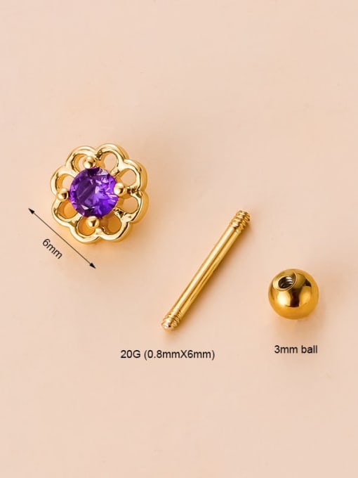 HISON Brass Cubic Zirconia Flower Vintage Single Earring(Single Only One) 1