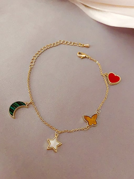 Love bracelet Alloy Enamel Heart Minimalist Link Bracelet