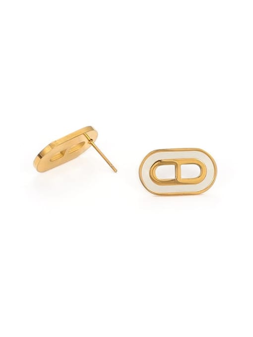 Five Color Brass Shell Geometric Vintage Stud Earring 3