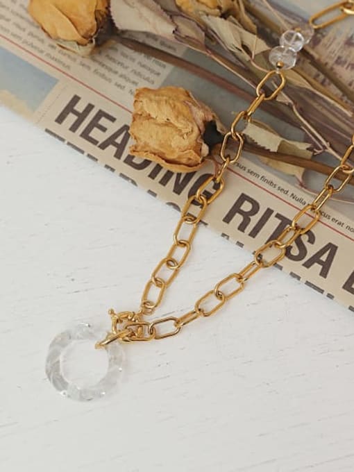 ACCA Brass Geometric Hollow Chain  Hip Hop Necklace 3