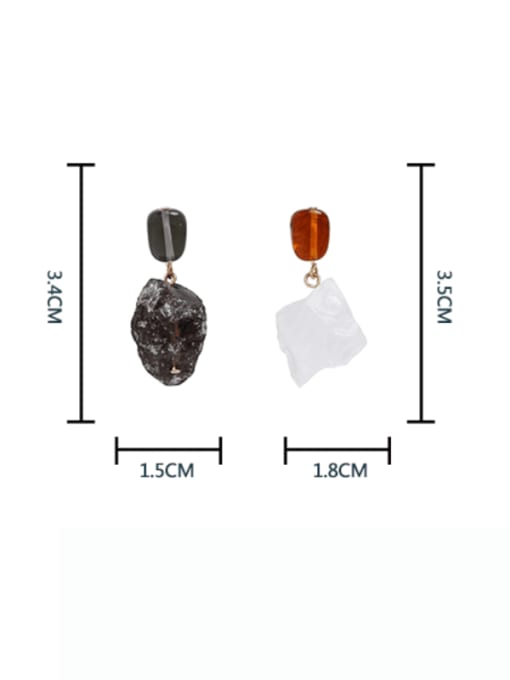 HYACINTH Brass Crystal Irregular Artisan Drop Earring 2