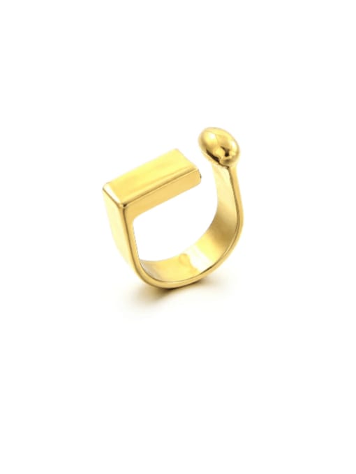 Five Color Brass Geometric Minimalist Band Ring 0