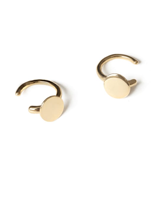 round Brass Irregular Geometric Minimalist Single Earring