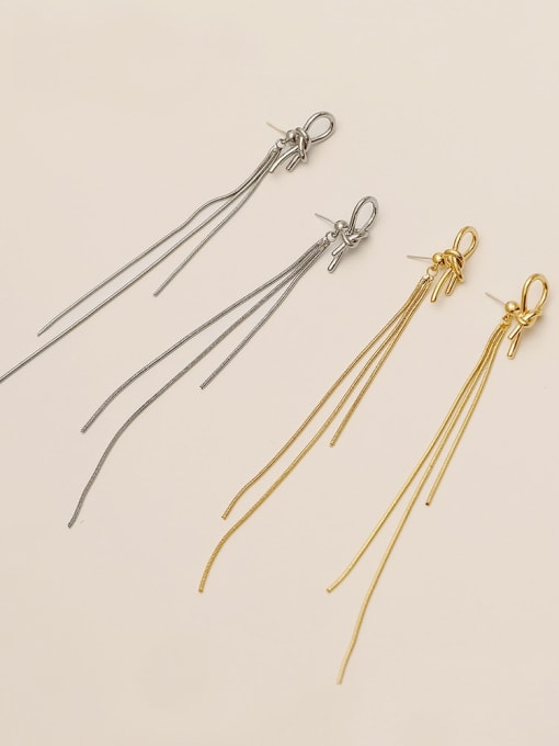 HYACINTH Brass Tassel Minimalist Threader Trend Korean Fashion Earring 2