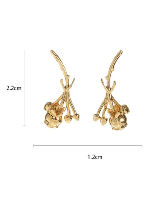 Five Color Brass Rosary Vintage Stud Earring 3