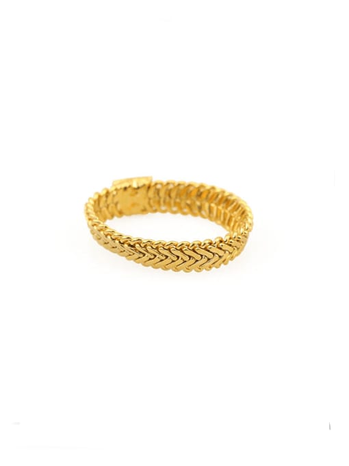 ACCA Brass Geometric chain Vintage Band Ring 3