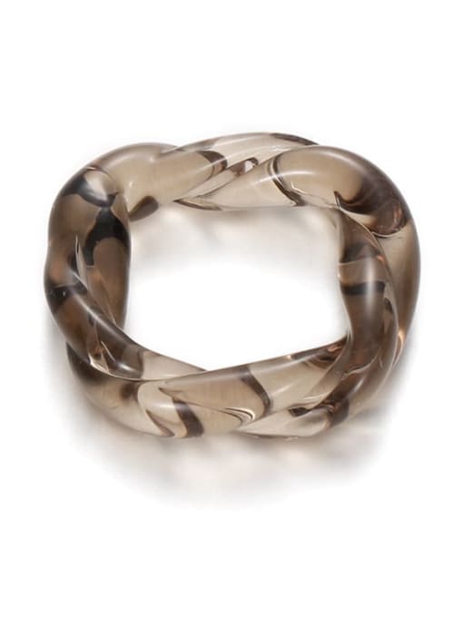 Five Color Hand Glass Twist Square Trend Band Ring 4