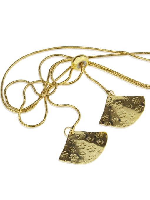 renchi Brass smooth irregular minimalist Pendant Necklace 0