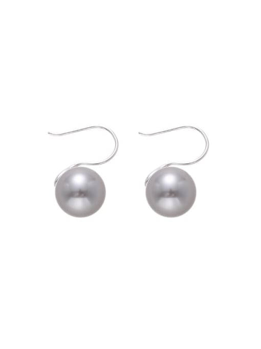 10mm pearl platinum earrings Brass Imitation Pearl Geometric Minimalist Hook Earring