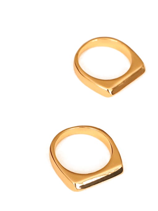 ACCA Brass Smooth Geometric Minimalist Midi Ring 2