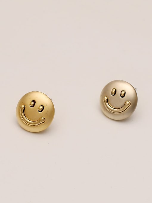 HYACINTH Brass Smiley Minimalist Stud Trend Korean Fashion Earring 3
