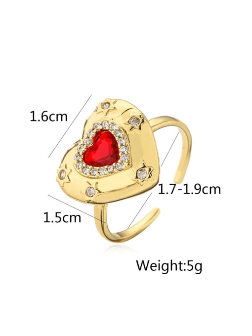 AOG Brass Cubic Zirconia Heart Vintage Band Ring 3