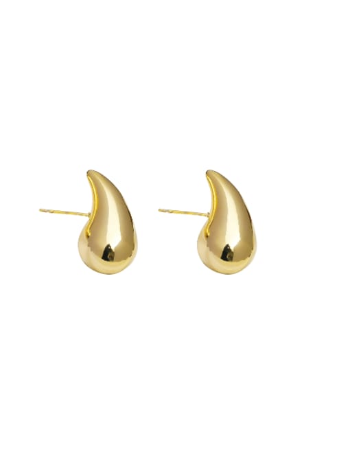 18 karat gold Brass Water Drop Minimalist Stud Earring