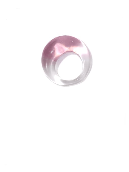 Light pink Millefiori Glass Multi Color Round Artisan Band Ring