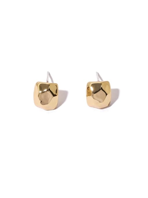 ACCA Brass Concave Convex Smooth Geometric Minimalist Stud Earring 2