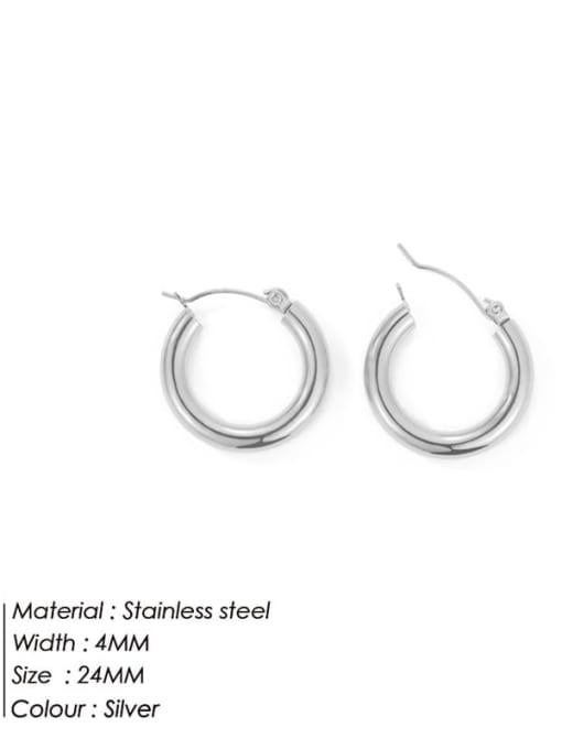 24MM steel color YE35956 Stainless steel Geometric Minimalist Hoop Earring