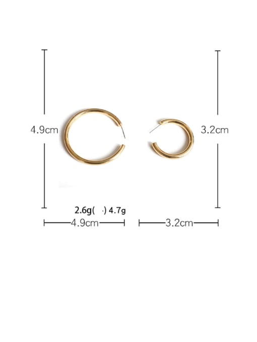 ACCA Brass Geometric Minimalist Hoop Earring 3