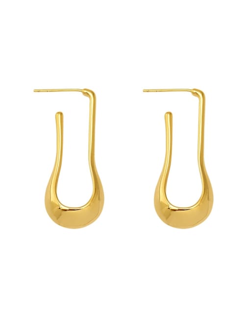 HYACINTH Brass Smooth Geometric Minimalist Stud Trend Korean Fashion Earring 1