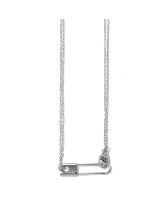 Titanium steel necklace Titanium Steel Locket Minimalist Pin Pendant  Necklace