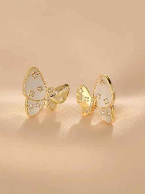 YOUH Brass Butterfly Dainty Stud Earring 2