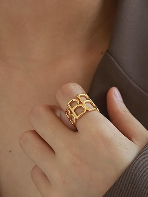 ACCA Brass Hollow Geometric Vintage Band Ring 1