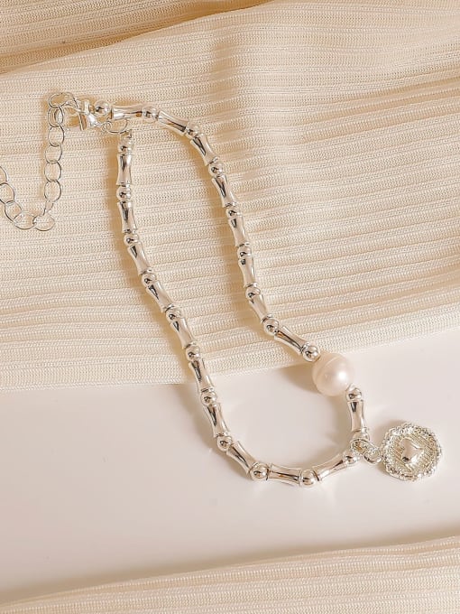 HYACINTH Brass Imitation Pearl Geometric Minimalist Bracelet