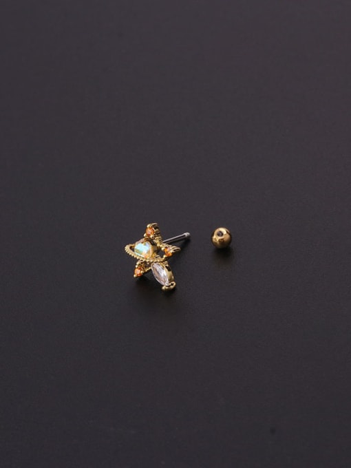 HISON Brass Cubic Zirconia Ball Cute Single Earring(Single Only One) 1