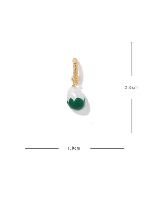ACCA Brass Imitation Pearl Geometric Minimalist Huggie Earring 4