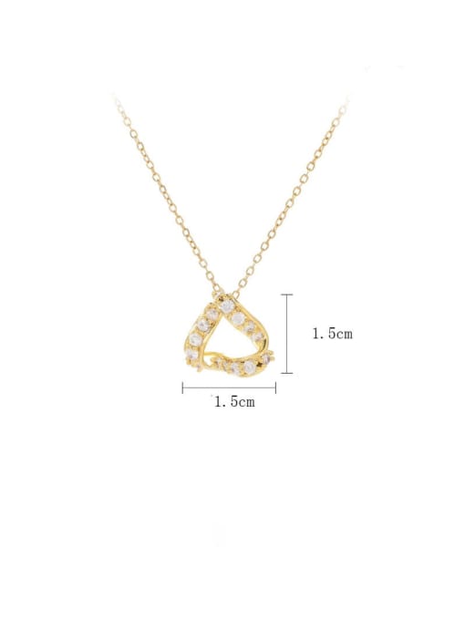 YOUH Brass Cubic Zirconia Geometric Dainty Necklace 2