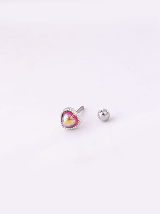 HISON Titanium Steel Cubic Zirconia Heart Cute Single Earring(Single Only One) 4